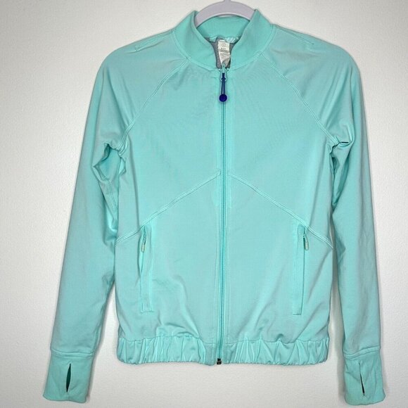 Ivivva Zip Up Jacket Size 12 Aqua Blue Athletic - Picture 1 of 9
